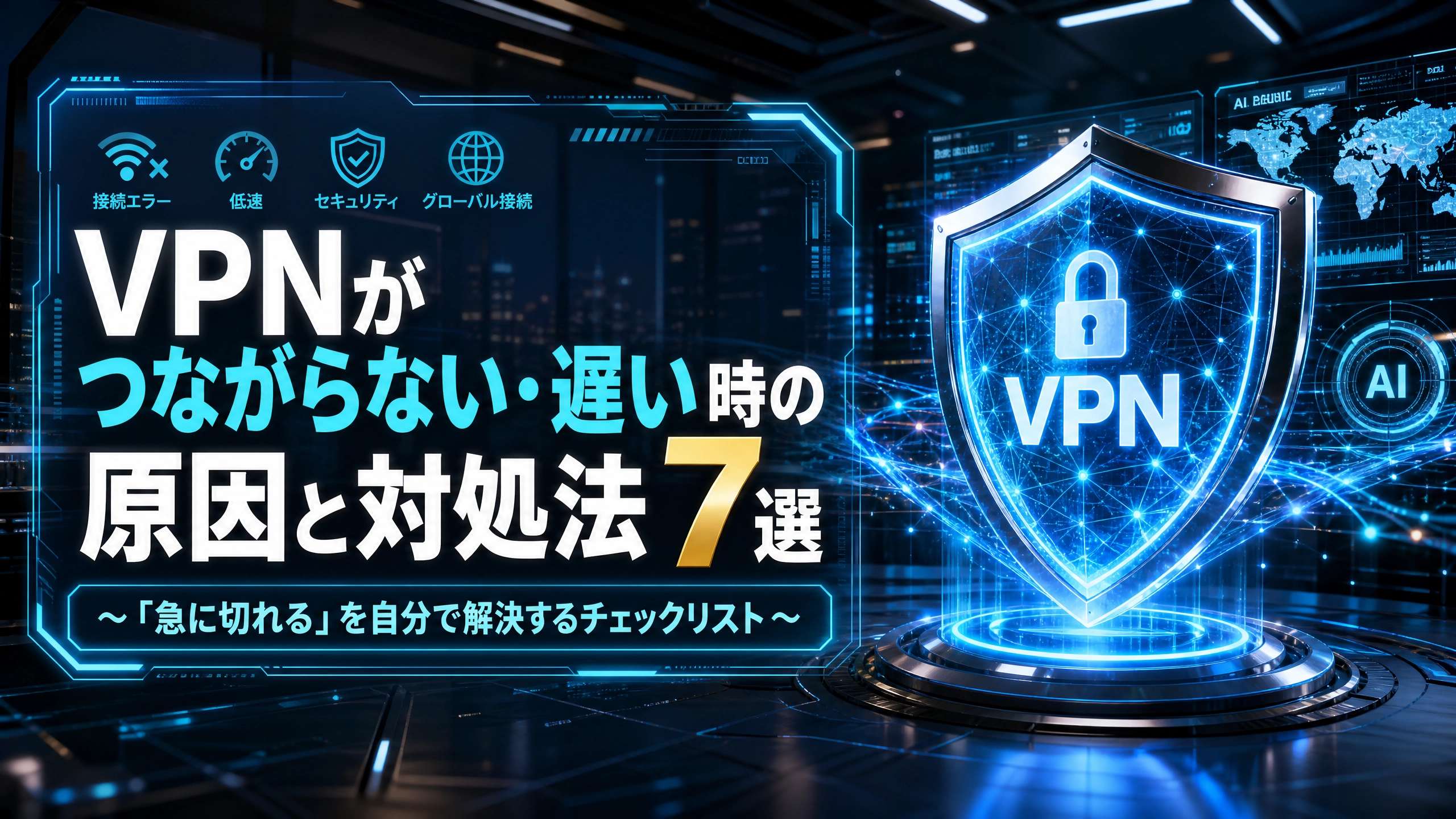VPNがつながらない・遅い時の原因と対処法7選